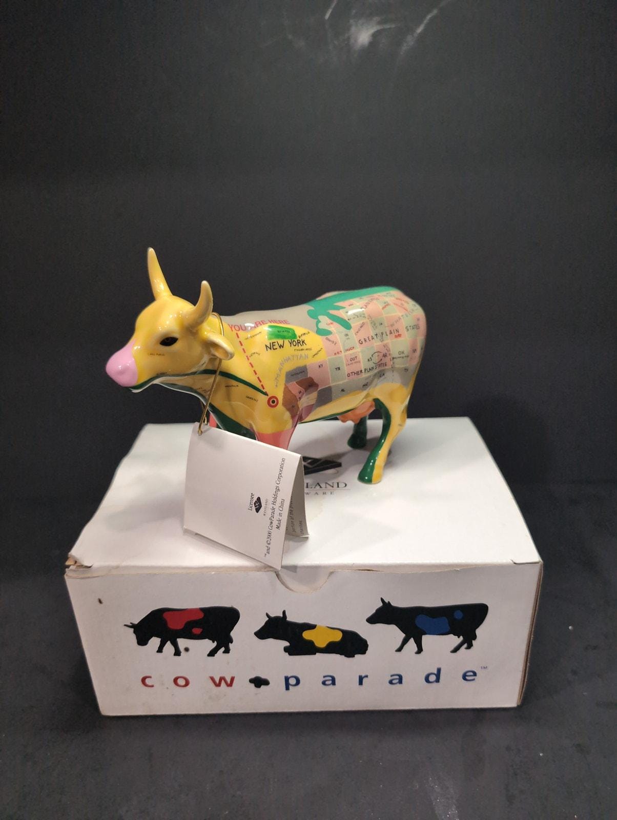 カウパレード　牛の置物　オランダ　箱付き カウパレード cow parade オランダ製 陶器 牛 動物 置物
