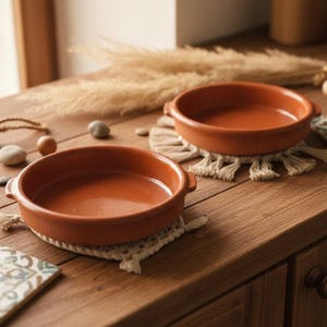 La Vajilla Enériz, S.A Terracotta Barro Clay Cazuela, 5.5" Set Of 2