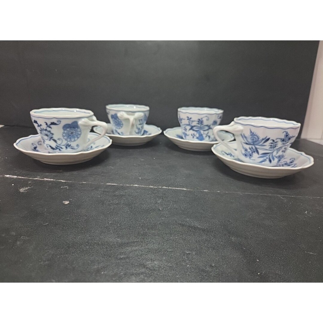 Blue Danube Japan Tea Cups & Saucers, Set of 4, Vintage Rectangle ...