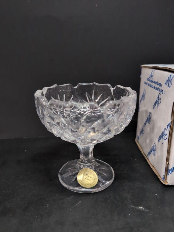 Princess House Crystal Mini Footed Bowl #801, Crystal With Box