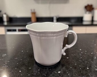 Mikasa Swirl White Mugs Coffee Set Cream Jug Sugar Bowl DJ100