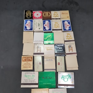 Vintage Match Matches Boxes, Lot of 30, Random Hotels, Inns, Blanks, Three Torches, Collectible Matchbooks
