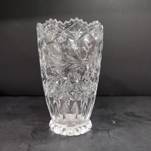 Bleikristall Crystal Vase, 7&quot; Tall Saw Toothed Design, Vintage Home Decor, Classic Table Centerpiece