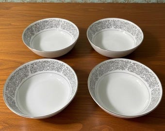 Brookwood Porcelain "Santiago" Berry Bowls, Set of 4, Vintage Dinnerware, Replacement Tableware, Interpace Corporation