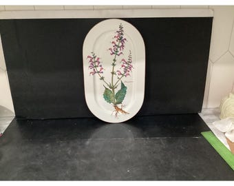 Villeroy & Boch Botanical Oblong Serving Platter Salvia Pratensis 15.25"