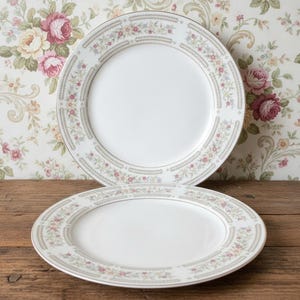 Crescent China "Chelsea" Dinner Plates, Set of 2, Vintage Japan Porcelain, Replacement Floral Dinnerware