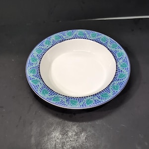 Dansk Ivy Rim Soup Bowl 8.75&quot;, Mosaic Tiled Design, Ivy Mosaic Bowl, Dansk Dinnerware, Collectible Kitchenware