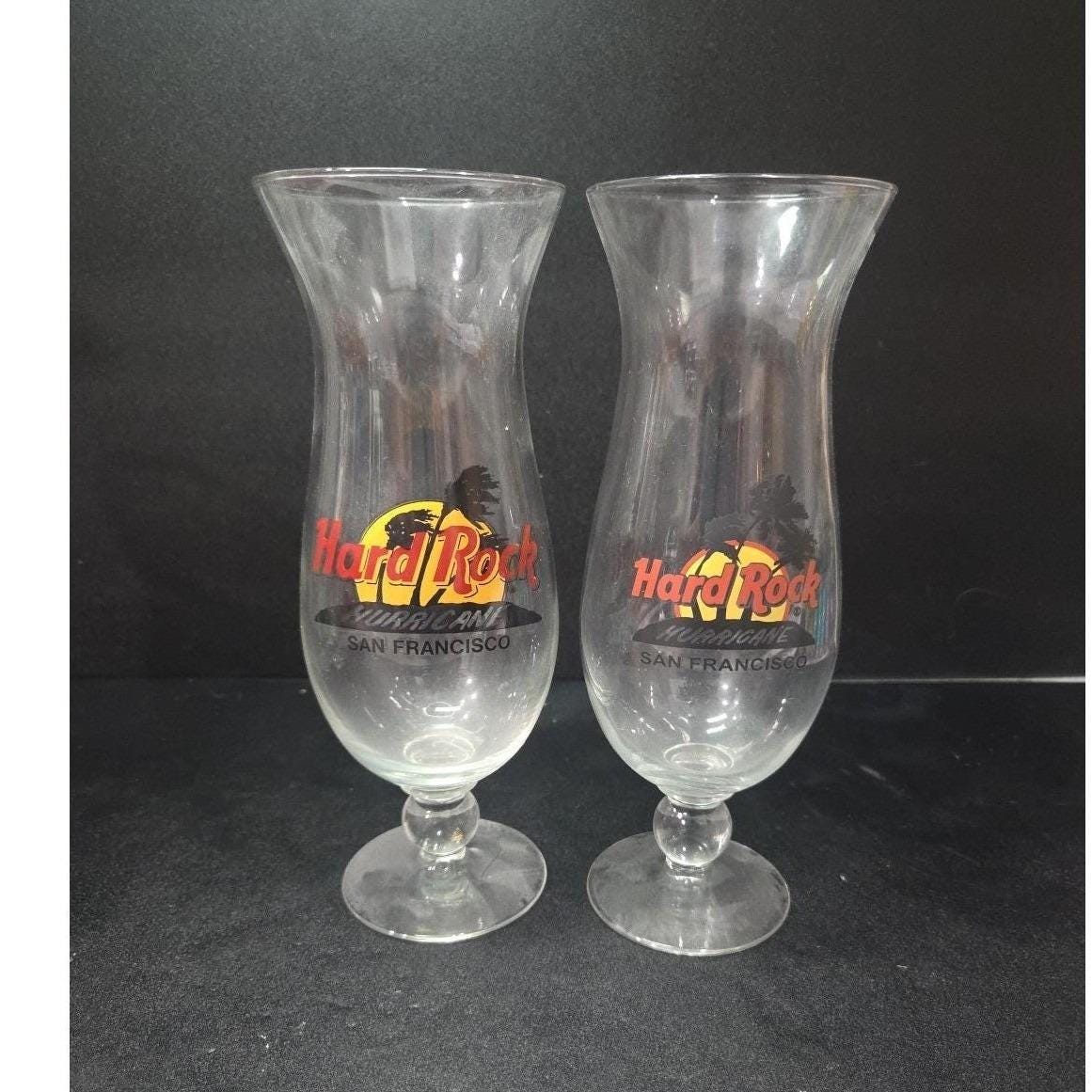 Hard Rock Cafe San Francisco Hurricane Glasses, Set of 2, Vintage