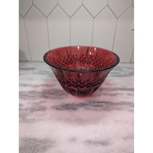 Waterford Marquis Shelton Ruby Red Crystal Bowl, 8&quot; Diameter, Display Dish, Lead Crystal, Elegant Centerpiece, Collectible Gift