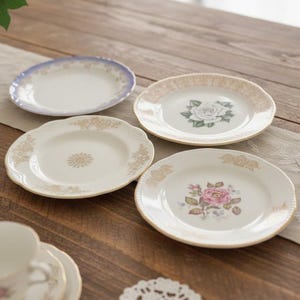 Homer Laughlin Assorted Bread Plates, Set of 4, Mid-Century Bone China, Replacement Dinnerware, USA
