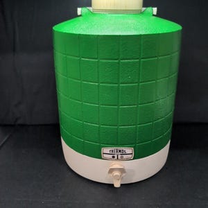 Thermos Large Green Cooler Jug , Vintage Camping Thermos, Outdoor Essentials, Drink Holder