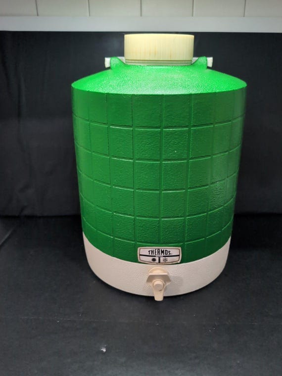 Thermos Large Green Cooler Jug Vintage Camping Thermos, Outdoor
