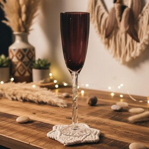 Pier 1 Imports Amethyst Purple Champagne Flute, Vintage Twisted Stem Crystal Stemware, Replacement Barware
