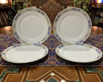 Bohemia Czechoslovakia Dinner Plates, Set of 4, Vintage Classic European Porcelain, Replacement Tableware