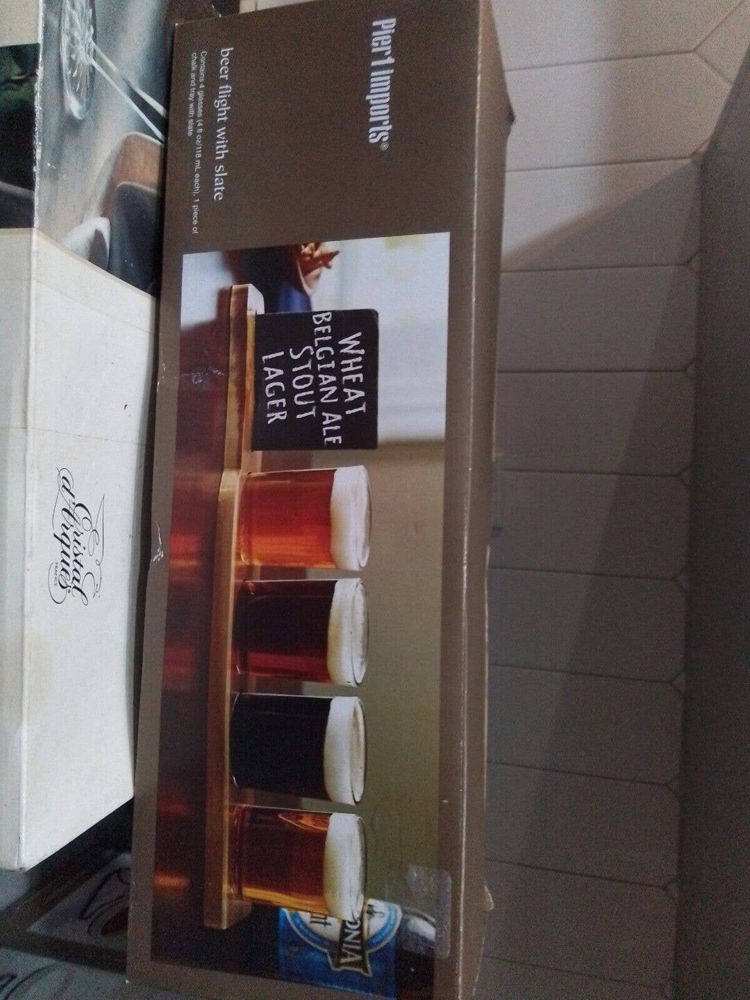 Pier 1 Beer Flight With Slate Set Beer Flight Glasses New Etsy