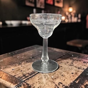 Libbey Needle Etched Liqueur Cocktail Glass, Vintage Cordial Drinkware, Replacement Stemware, Barware Accessory
