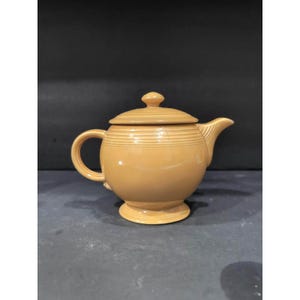 Fiesta Ironstone Antique Gold Lidded Teapot, B Mark, Vintage Kitchen Decor, Collectors Teapot, Gift Idea