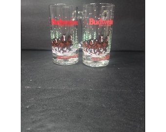 Jarras de cerveza Budweiser Clydesdales, jarras Anheuser-Busch, juego de 2, 1988/1989, artículos de bar vintage
