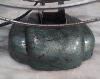 Mcgraw Zero Desk Fan #1275, Four Blade Metal Cage, Vintage Art