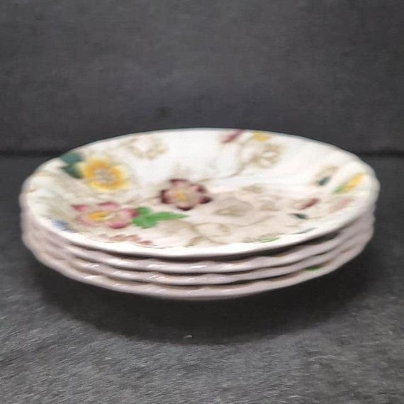 Burgess and Leigh Dorchester Burleigh Ware Saucers, Set of 4