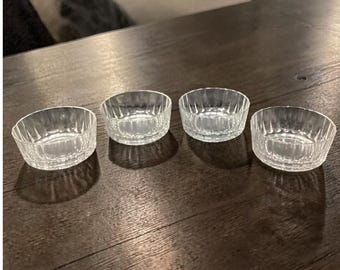 Pasabache Clear Cut Glass Dessert Bowls, Set of 4, Vintage Turkish Dinnerware, Replacement Dishes