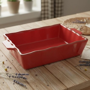 Chantal 1.25 Qt Red Ceramic Baking Dish, Model 93-EDRT22, Modern Stoneware Bakeware, Replacement Kitchenware