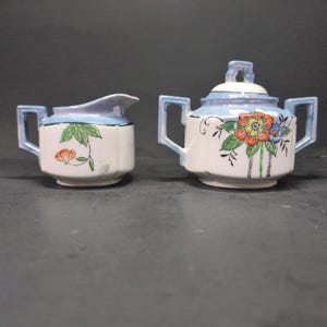 Lustreware Creamer Zuckerdose Set, Vintage Japanisches Porzellan Tee Service, Retro Küchen Dekor, Shabby Chic Geschirr