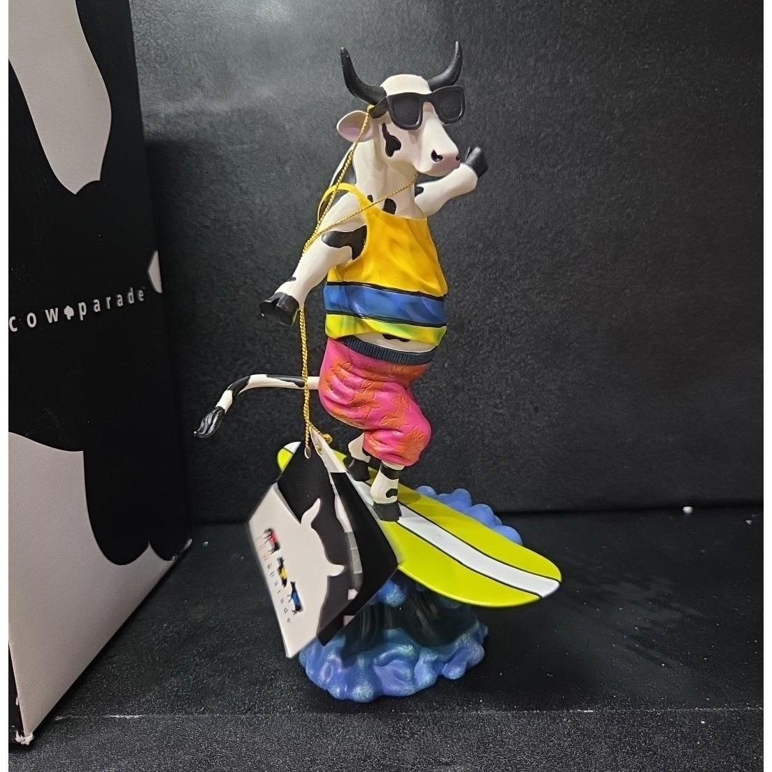 Cow Parade Cowabunga Surfer Figurine, Westland Giftware #7253
