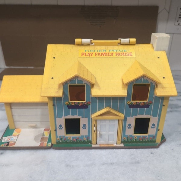 Fisher Price Play Family House Vintage Toy, Retro Dollhouse, Children's Toy