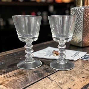 Javit Cherish Empire Wine Glasses, Set of 2, Replacement Crystal Goblets, Wafer Stemware, Drinkware