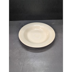 Fiesta Ivory Soup Bowl, Vintage Deep Plate, 8.25&quot; Homer Laughlin Dish, Collectible Dinnerware, Retro Kitchen