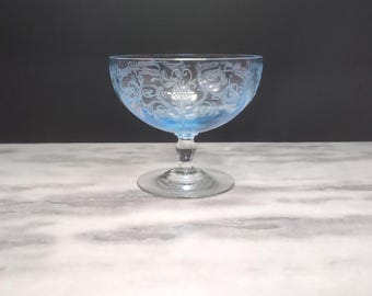 Fostoria Versailles Blue Grapefruit Bowl, Vintage Glass Goblet, Collectible Tableware, No Liner, Replacement Dinnerware