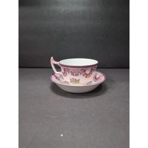 Wedgwood Lustreware Cup Saucer, Pink & Copper Luster, Two Piece Set, Vintage Collectible, Replacement China