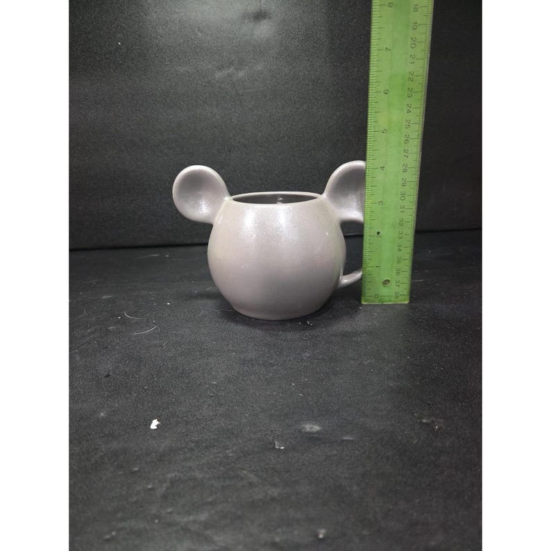 Taza de orejas de Mickey Mouse de Disney, acabado gris plateado brillante, 16 oz, coleccionable de Disney, taza de cerámica NWT imagen 9