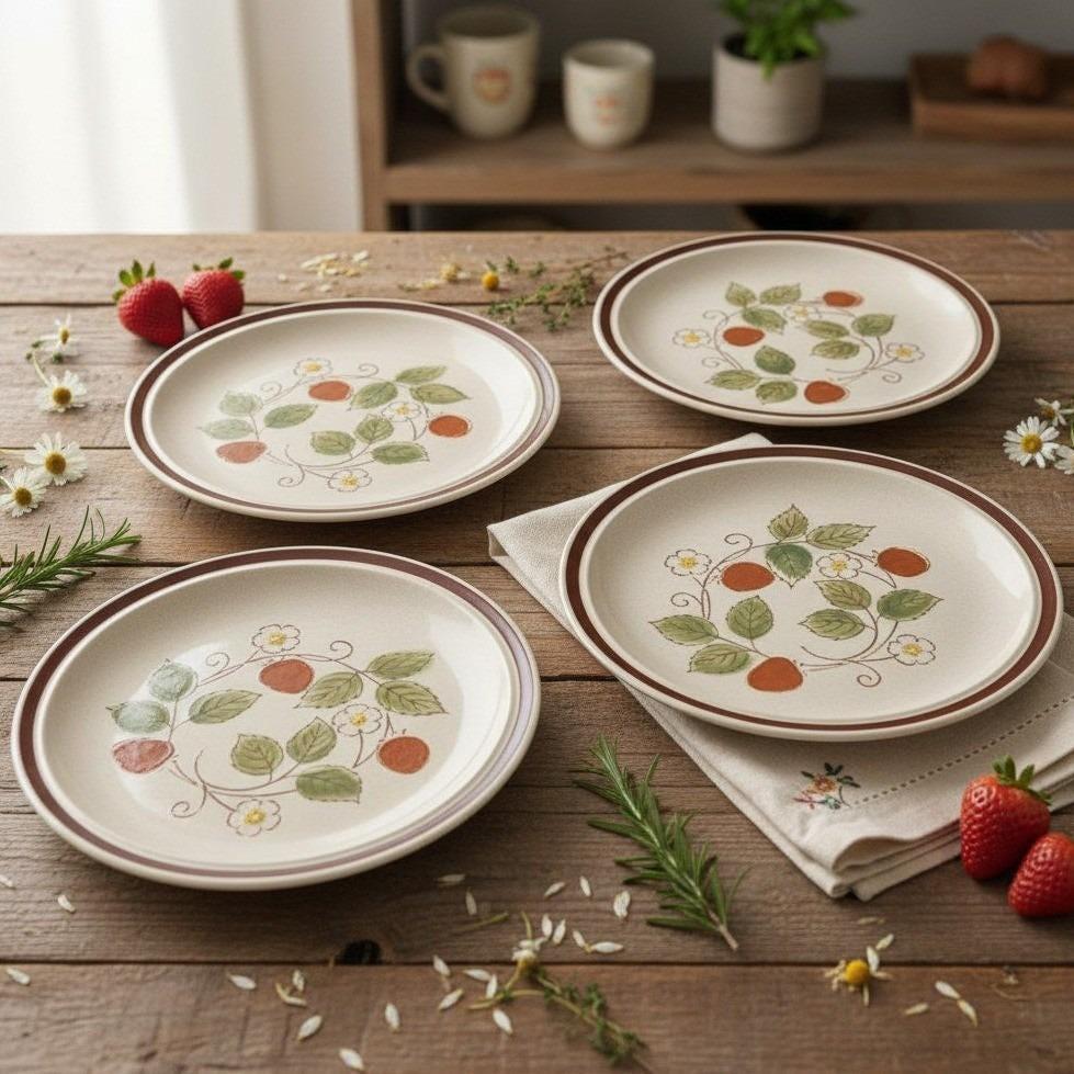 Vintage Strawberry Dinnerware Set - Etsy