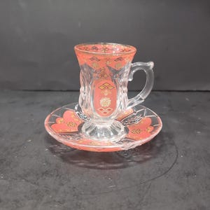 Türkische Teegläser Zweiteiliges Set, Arabische Kaffeegläser, Traditionelles Teeset, Wohnkultur, Gastgebergeschenk