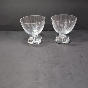 Tiffin Franciscan Du Jour Champagne Glasses, Set of 2 Tall Sherbet Glasses, Collectible Glassware, Vintage Barware