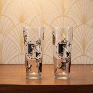 Vintage Black/gold Drinking Glasses - Etsy