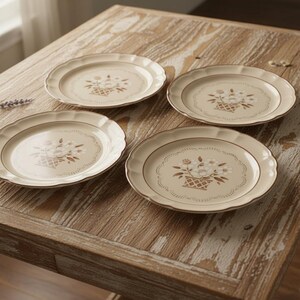 Hearthstone Cumberland Mayblossom Dinner Plates, Set of 4, Vintage Floral Japan Stoneware, Replacement Dinnerware