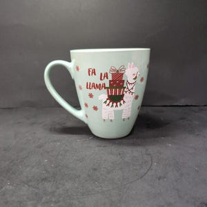 Sheffield Home &quot;Fa La Llama&quot; Mug, 16 oz Ceramic Holiday Coffee Cup, Festive Llama Design, Christmas Gift Mug