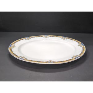 Epiag &#39;Elyrian&#39; Oval China Platter, Blue Gold Bohemian, Art Deco Era, Serving Dish, Collectible Tableware