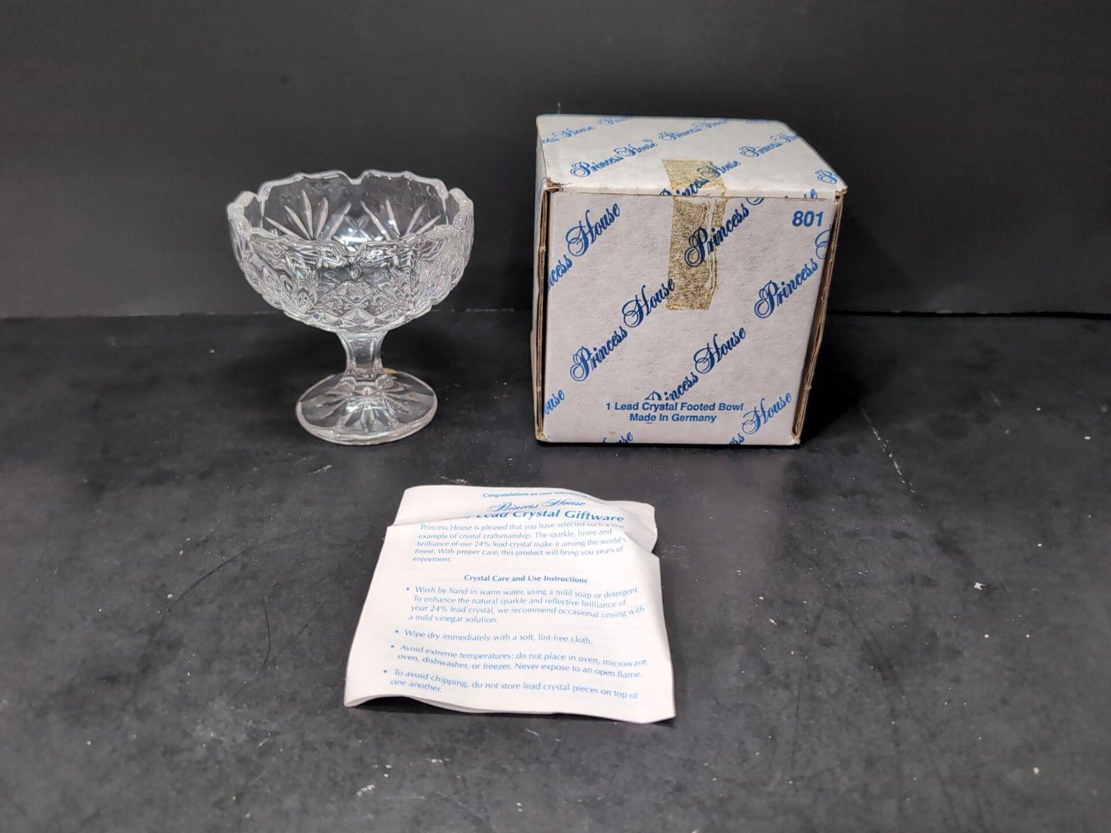 Princess House Crystal Mini Footed Bowl #801, Crystal With Box