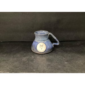 Deneen Pottery "Minnesota" Coffee Cup, Vintage Hand Made Blue Drip Glaze Mug, Replacement Drinkware