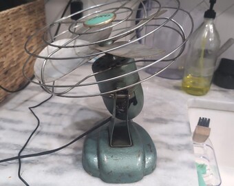 Mcgraw Zero Electric Desk Cage Fan 1275, Four Blade, Vintage Art