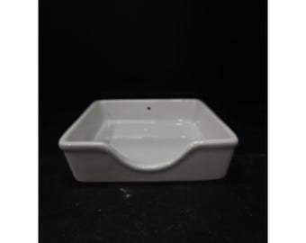 Portatovaglioli Dennis West DEI bianco, decorazione da cucina in ceramica vintage, organizer da appoggio di ricambio