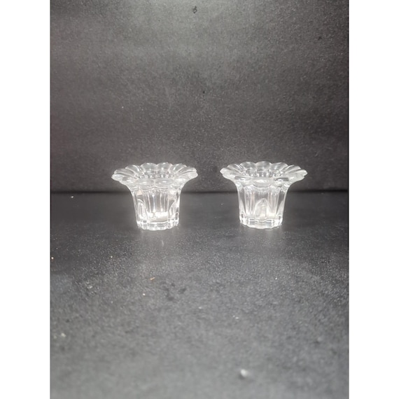 Set Da 6 Portacandele In Vetro Trasparente A Coste – Reversibili Per Coniche E Tealight, Centrotavola Per Matrimoni - 2