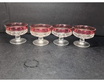 フェデラルグラス マドリッド アンバー シャーベットグラス 4個セット