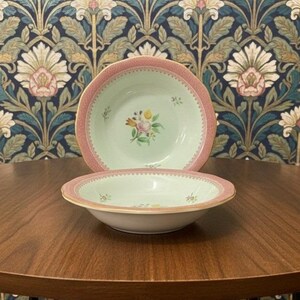 Adams Calyx Ware Lowestoft Berry Bowls, Set of 2, Hand-Painted Fruit, Replacement Tableware
