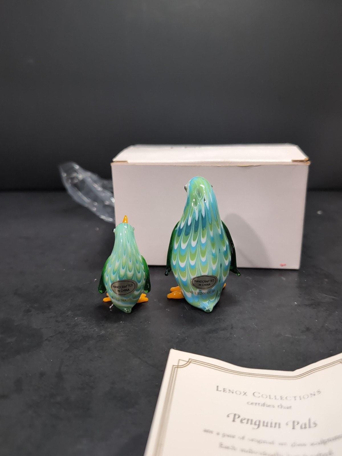 ペンギンアートガラス LENOX ペンギンパルズ アートガラスフィギュア 新品・未使用・鑑定書