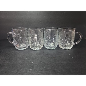 Princess House Fantasia Kristallbecher, 4er-Set, Weihnachtsstern-Design, Feiertagsdekor, Kaffee-Tee-Kollektion, #516